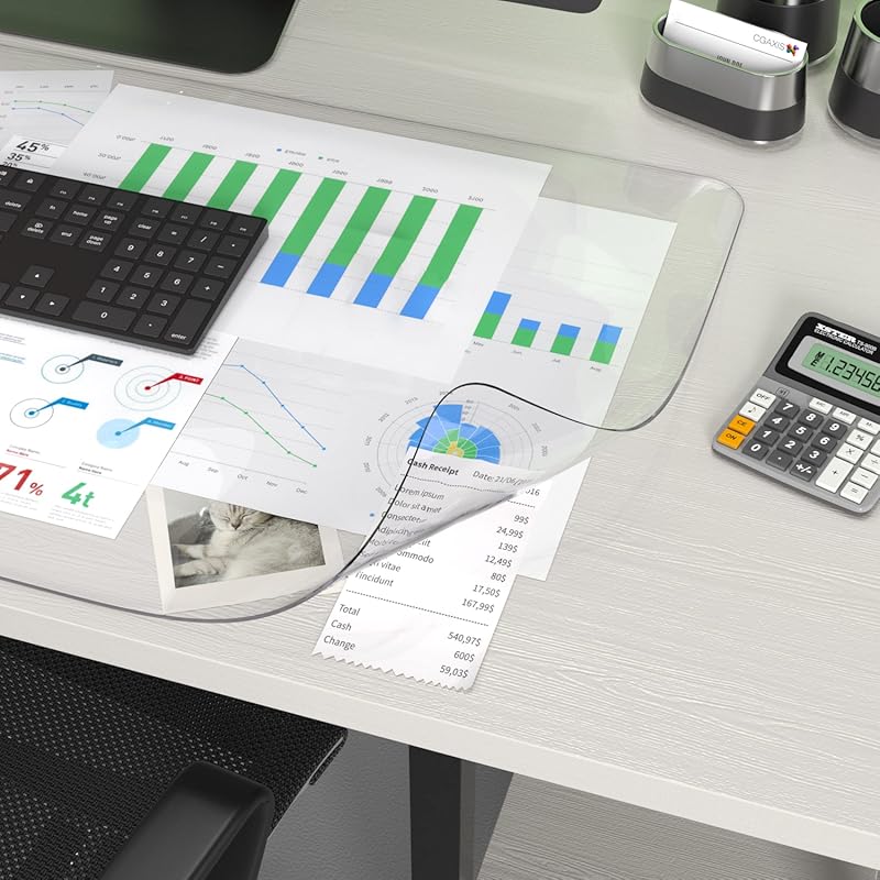 Oterri Clear Waterproof PVC Desk Pad Protector