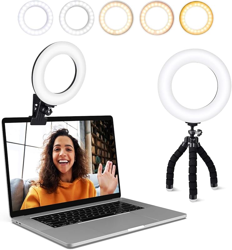 Video Conference Lighting Kit, Ring Light Clip on Laptop Monitor with 