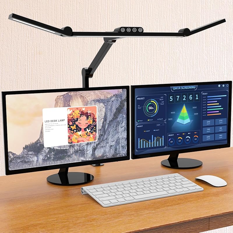 LED Desk Lamp with Clamp for Home Office. Architect Design, Auto Stepl