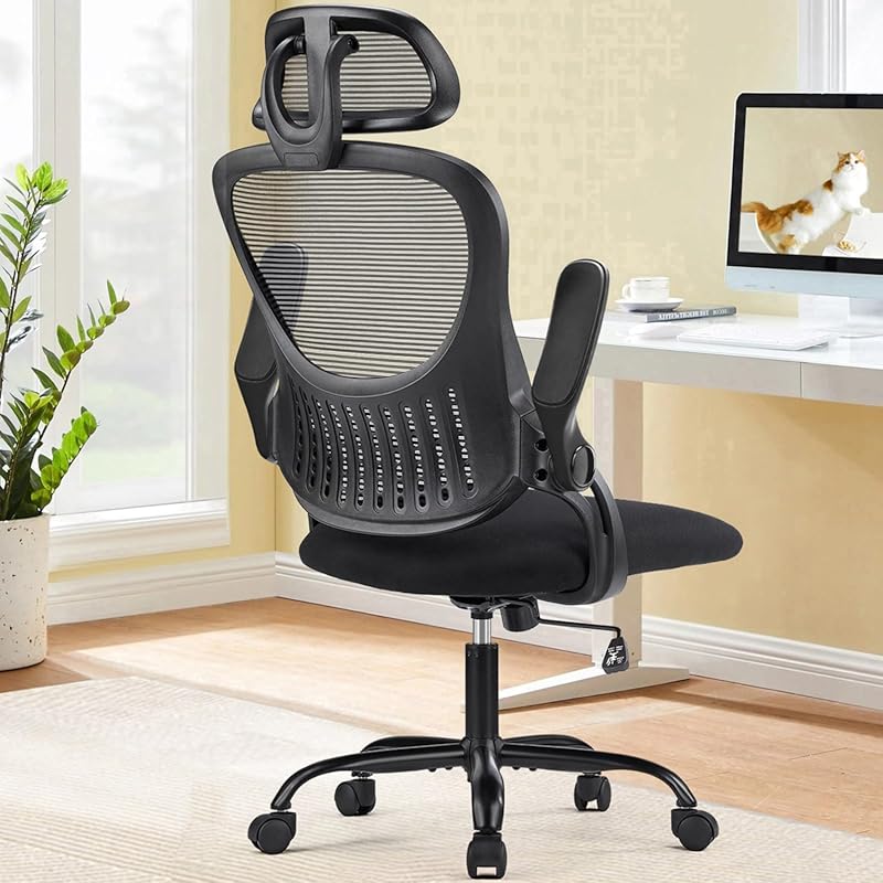 Sweetcrispy High Back Mesh Ergonomic Office Chair with Adjustable Head