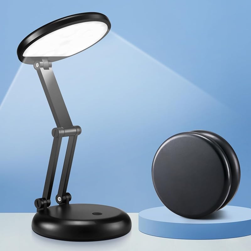 Rechargeable LED Desk Lamp for Office, 3600mAh Cordless, Foldable, Por