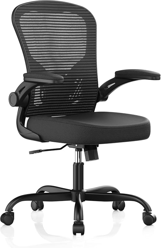 Ergonomic High Back Mesh Computer Chair with Flip Up Armrests and 330 