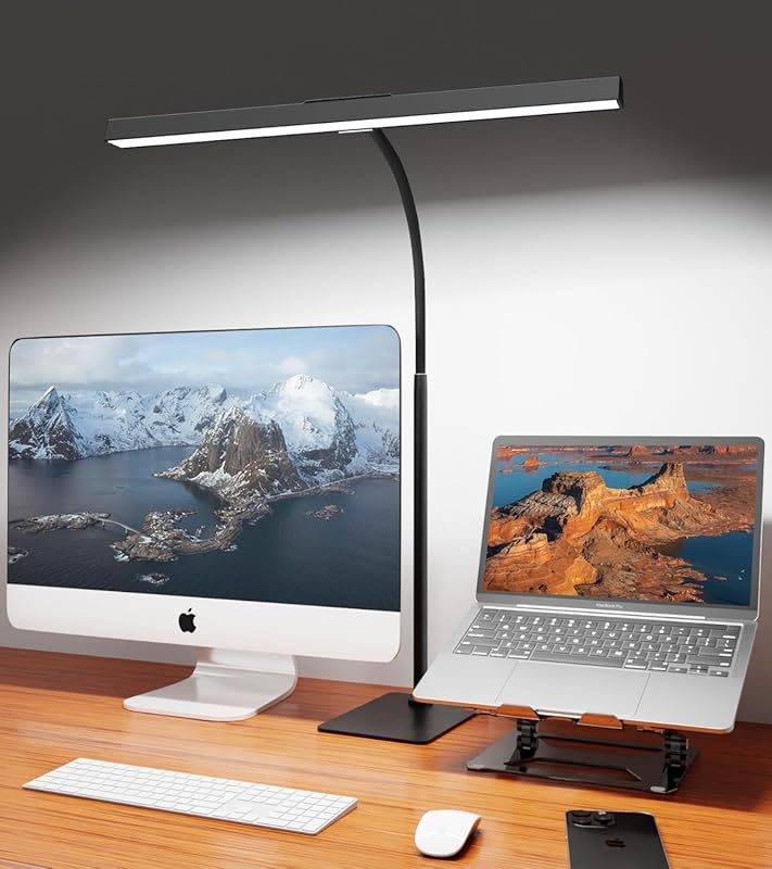 Eye-Caring LED Desk Lamp: Architect Style, Adjustable Gooseneck, Dimma