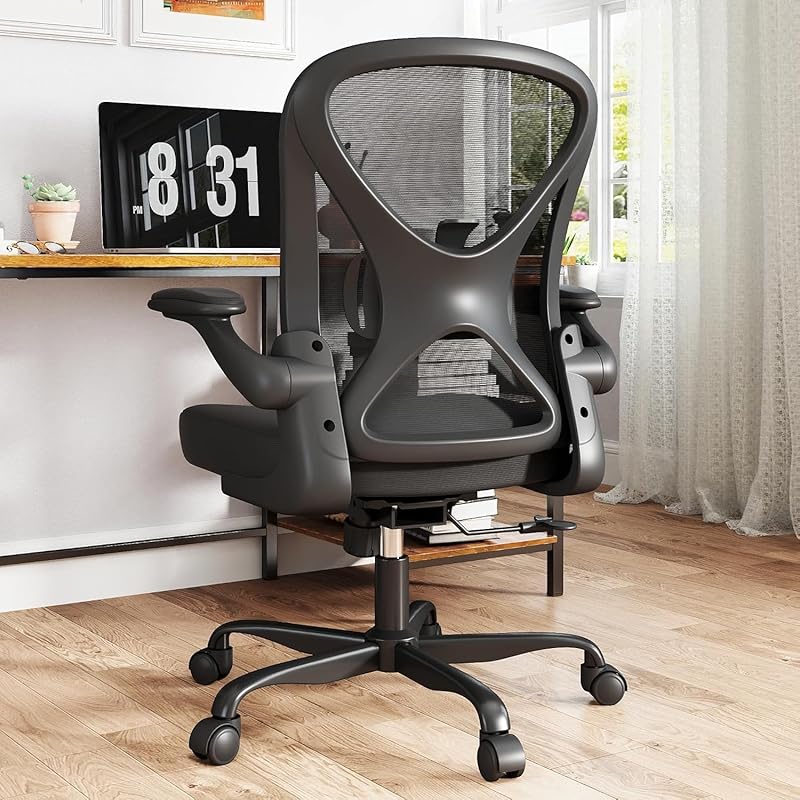 ZZH Ergonomic Mesh Office Chair with Adjustable Lumbar Support and Fli