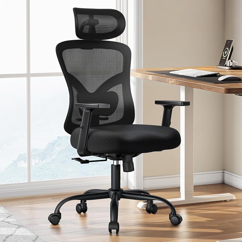 Marsail Ergonomic Office Chair with 2D Headrest Adjustable Armrests an