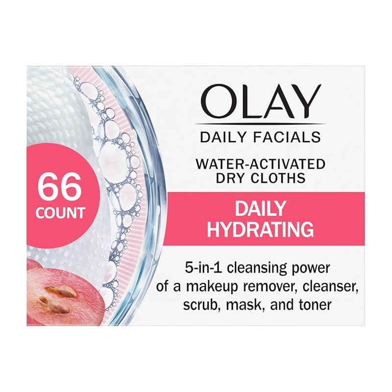 Olay Daily Facials Makeup Removing Cleansing Wipes, 5-in-1 Water Activ