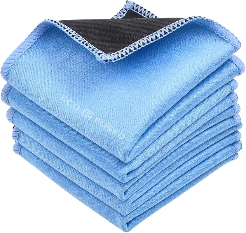 Eco-Fused Double-Sided Microfiber and Suede Cloths 5-Pack for QD-OLED