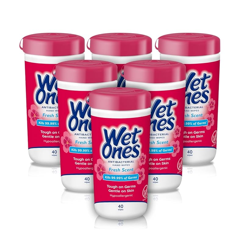 Wet Ones Antibacterial Hand Wipes Fresh Scent, Skin Cleansing and Sani