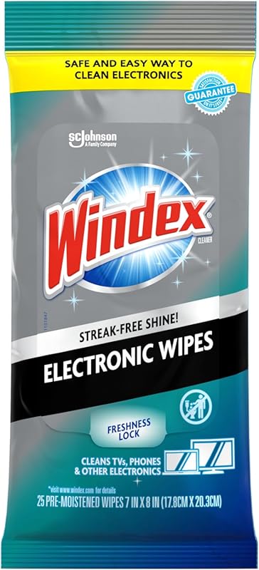 Windex Electronic Cleaning Wipes, Pre-Moistened Screen Wipes for TVs, 