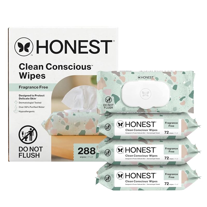The Honest Company Hypoallergenic Baby Wet Wipes for Sensitive Skin, M