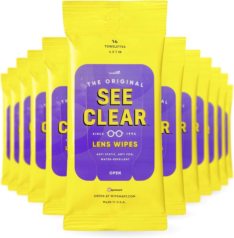 See Clear Lens Cleaning Wipes, Pre-Moistened, Streak-Free, Scratch-Fre