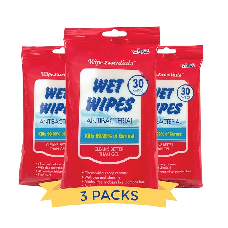 WipeEssentials Antibacterial Hand Sanitizing Wipes for Adults and Kids