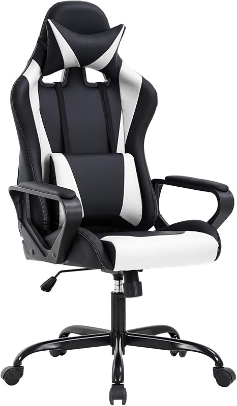 BestOffice high back PU leather racing gaming chair with lumbar suppor