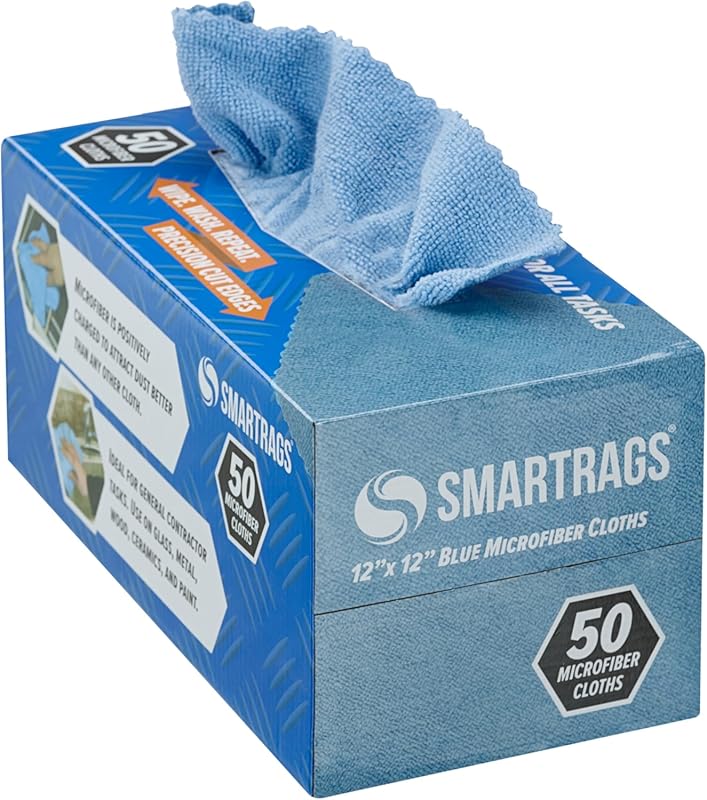 Arkwright Smart Rags Lint-Free Microfiber Cloths, 50-Pack Dispenser Bo