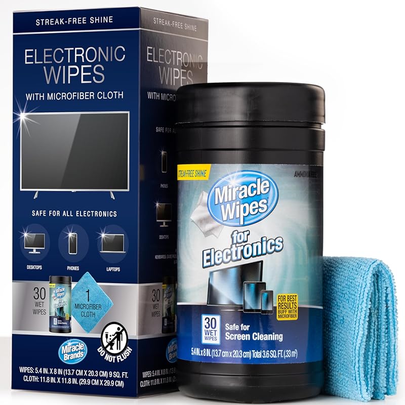 MiracleWipes Screen Cleaning Wipes for Electronics, TV, Phones and Mon
