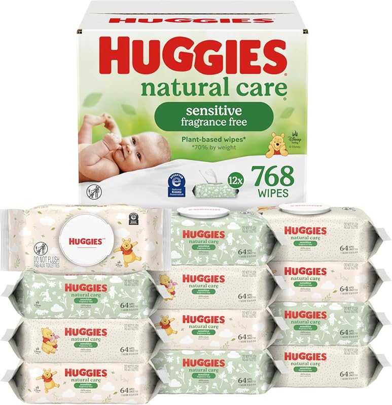 Huggies Natural Care sensitive baby wipes for adults, unscented and hy