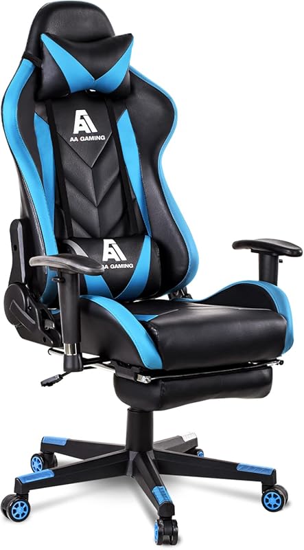 AA Products high back ergonomic gaming chair with adjustable height, f