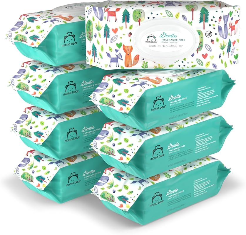 Mama Bear gentle fragrance-free baby wipes for adults with sensitive s