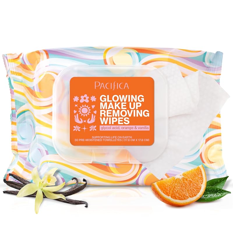 Pacifica Makeup Remover Face Wipes, Daily Cleansing and Exfoliating Bi
