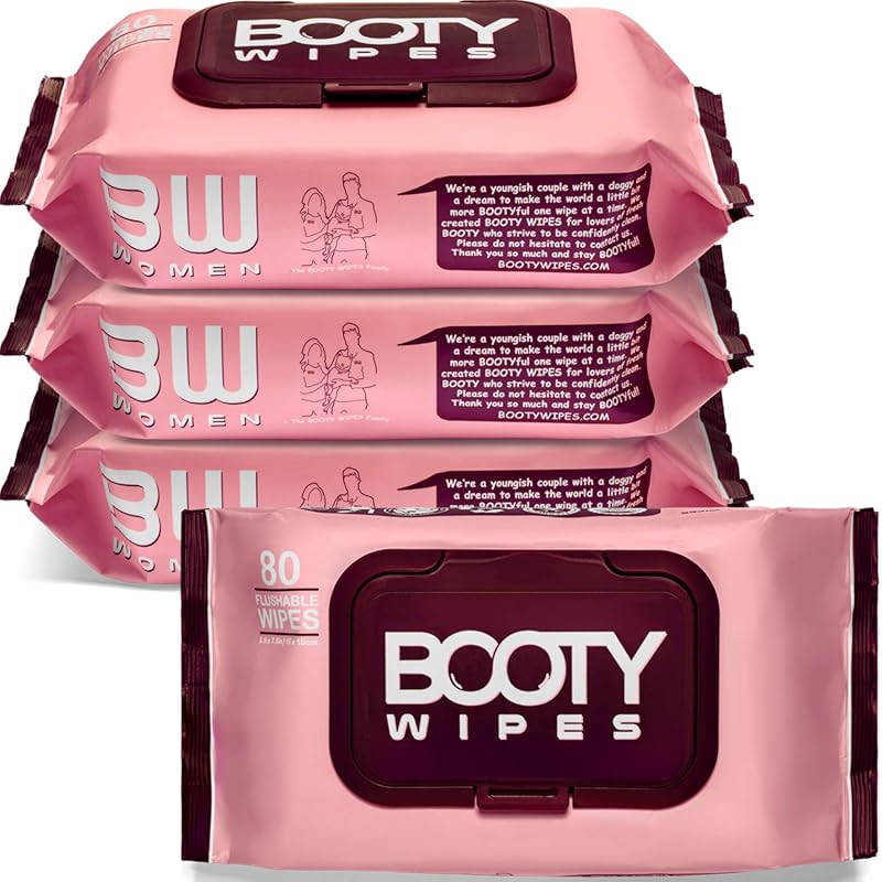 BOOTY WIPES Flushable Wipes for Women, pH-Balanced Feminine Best Bathr