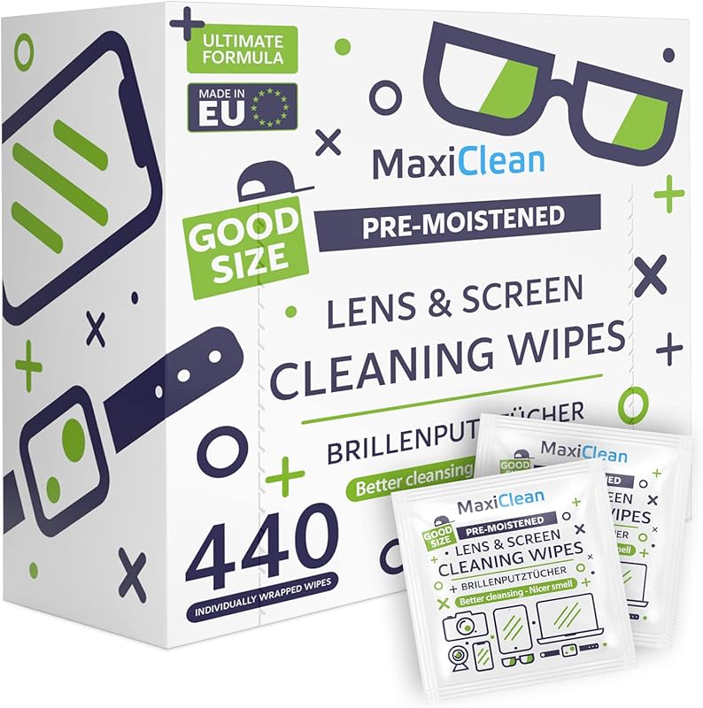 Lens cleaning wipes for eyeglasses, sunglasses, phones and laptop scre