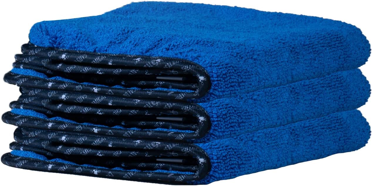 Chemical Guys Premium Microfiber Towels 16x16, Blue, Ultra-Soft Lint-F