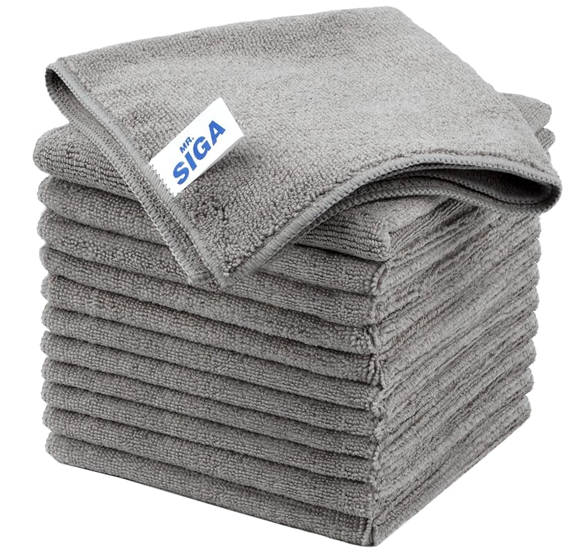 MR.SIGA Microfiber Cleaning Cloths, 12-Pack, Streak-Free Kitchen Clean