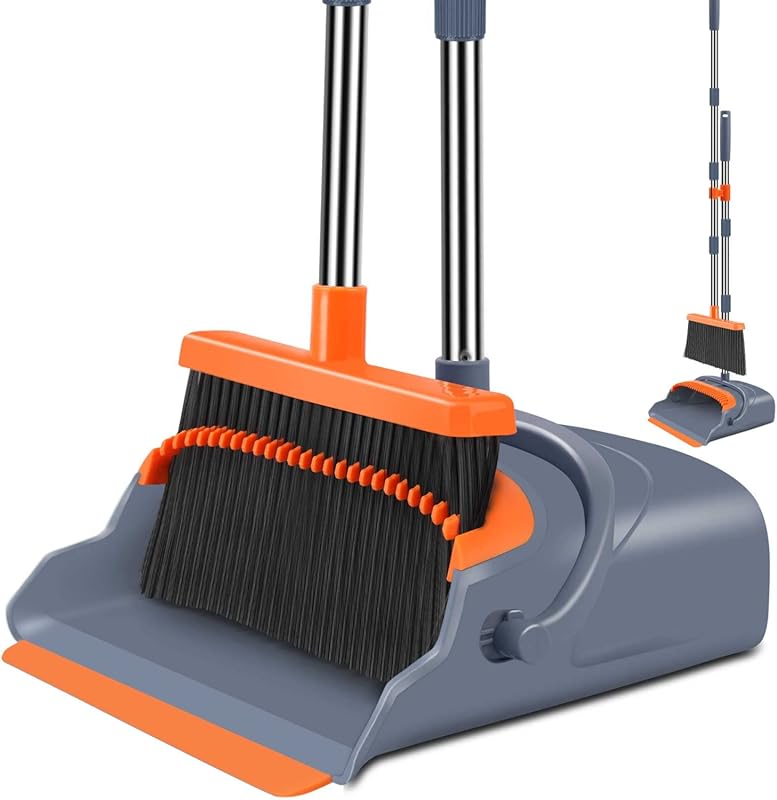 Kelamayi Broom and Dustpan Set with Self-Cleaning Teeth, best broom fo