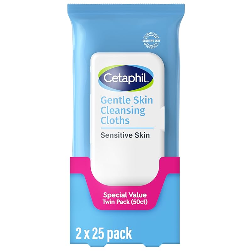 Cetaphil Gentle Face and Body Cleansing Wipes for Dry Sensitive Skin,