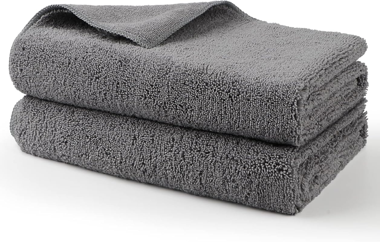 HOMEXCEL Professional Large Microfiber Car Drying Towels 2 Pack, Lint