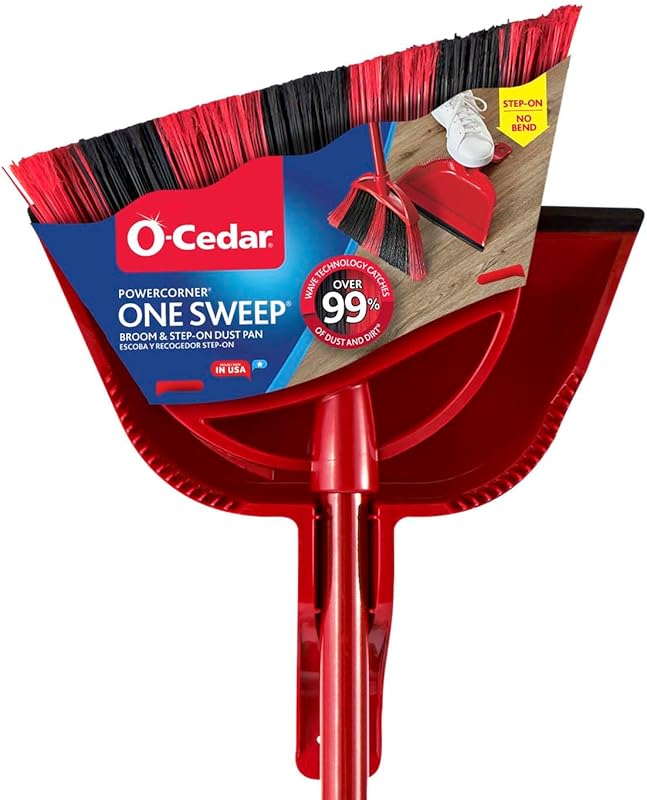 O-Cedar One Sweep Broom with Step-On Dustpan, lightweight best broom f