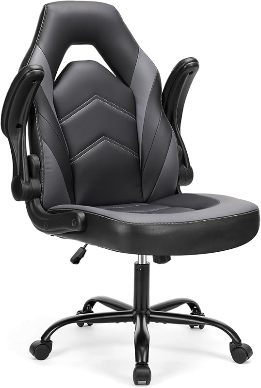 Sweetcrispy gaming desk chair ergonomic PU leather lumbar support heig