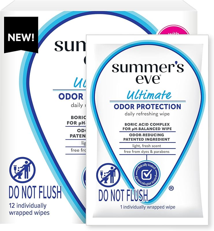 Summer's Eve Ultimate Odor Protection Daily Feminine Wipes with Boric