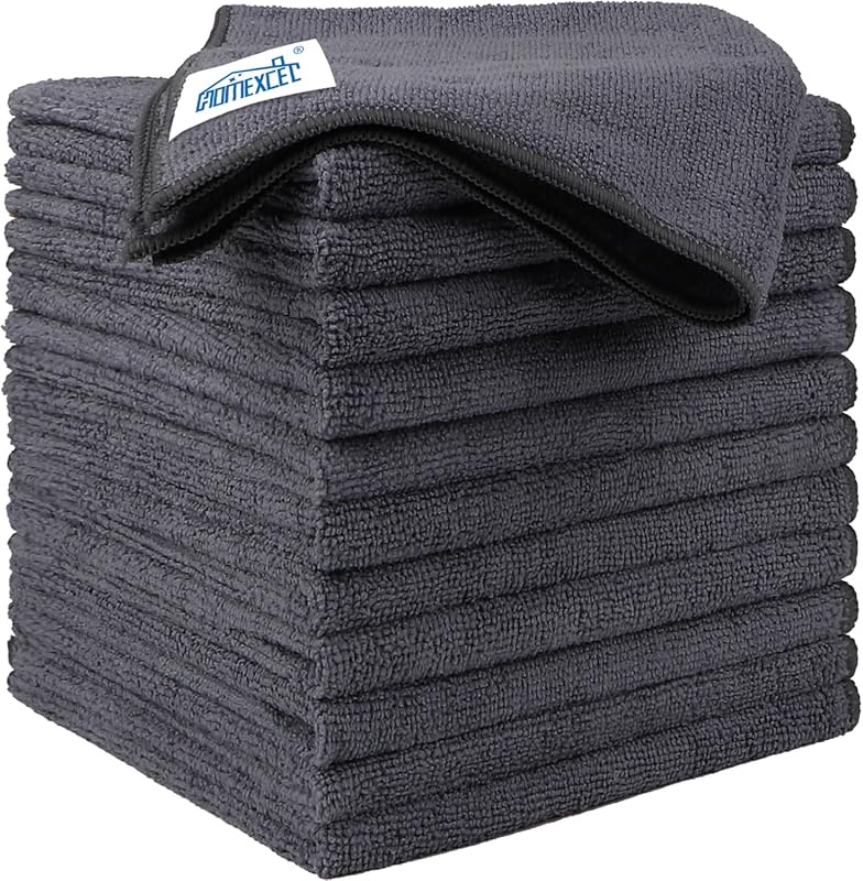 HOMEXCEL 12-Pack Large Microfiber Towels, Lint-Free Cloths for Monitor