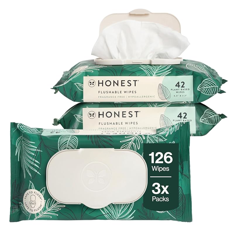 The Honest Company Hypoallergenic Flushable Wipes for Women with Sensi