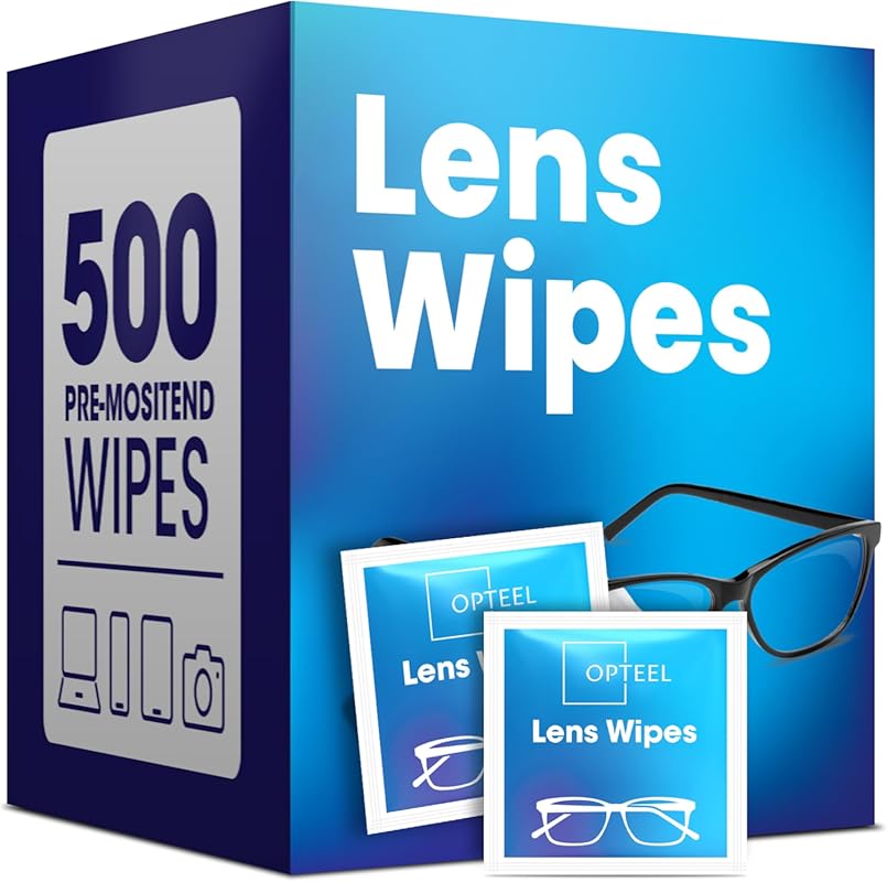 500 Count Eyeglass Lens Cleaning Wipes, Pre-Moistened, Streak-Free, In