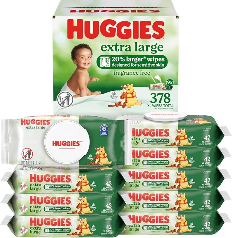 Huggies extra large baby wipes for adults, unscented cleansing wipes, 