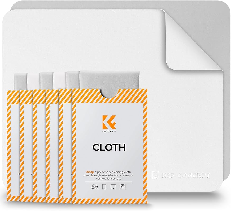 K&F Concept Microfiber Lens Cleaning Cloths 6-Pack for QD-OLED Screens