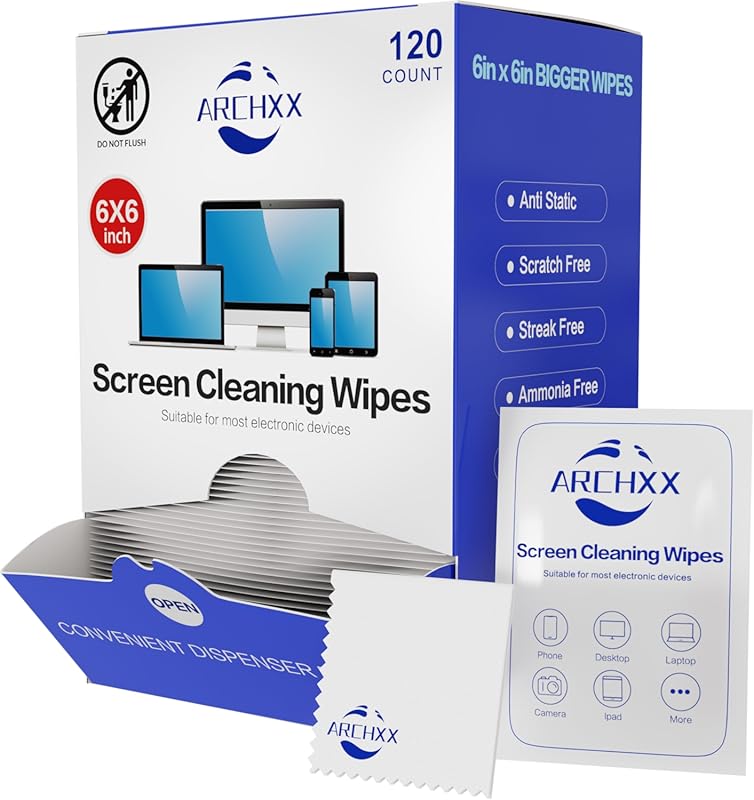 Best Screen Cleaning Wipes for Electronics, 120 Pre-Moistened 6x6 Cl