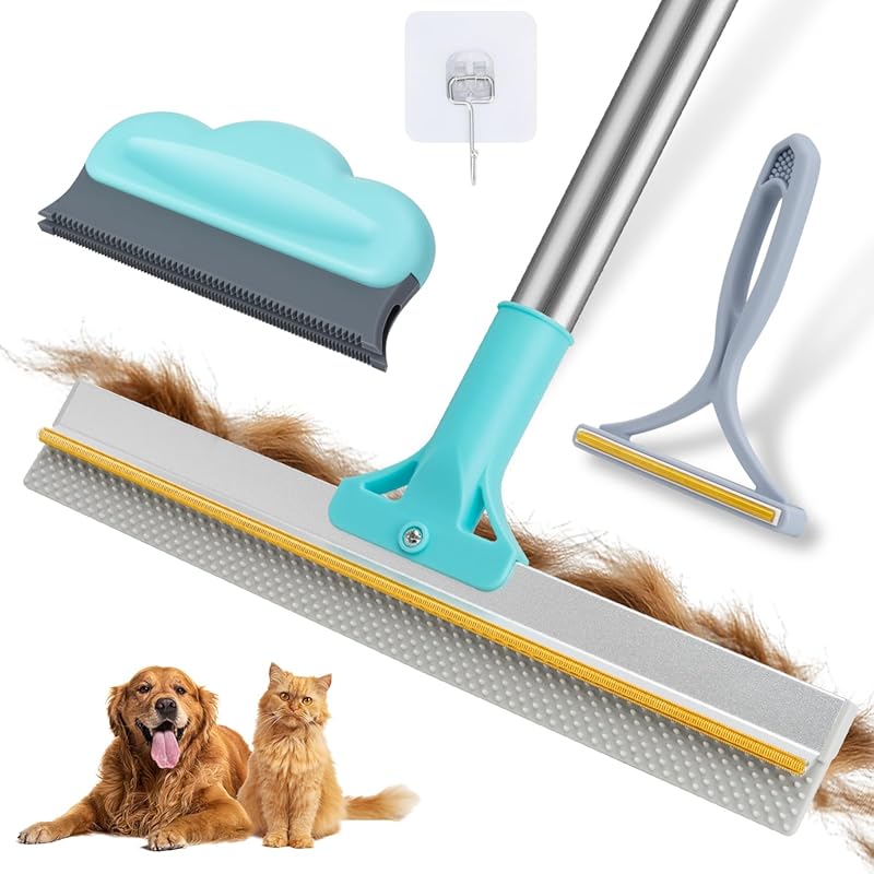 Carpet Rake and Pet Hair Remover Broom with Long Handle, best broom fo