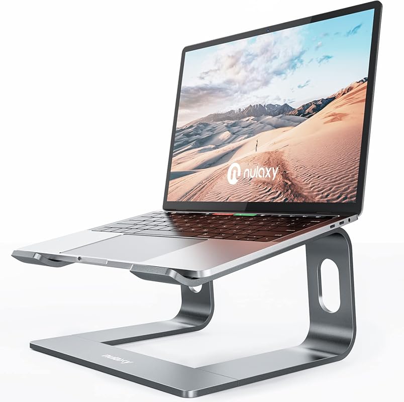 Nulaxy Fully Aluminum Laptop Stand, Ergonomic Ventilated Riser for 10-